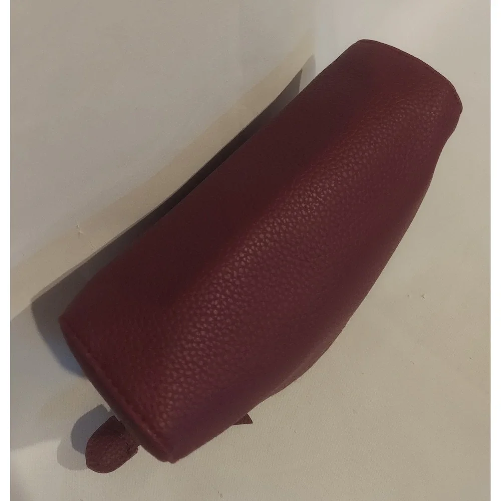 Coccinelle Womens Burgundy Luxury Business Class Travel Amenity Cosmetic Bag Kit